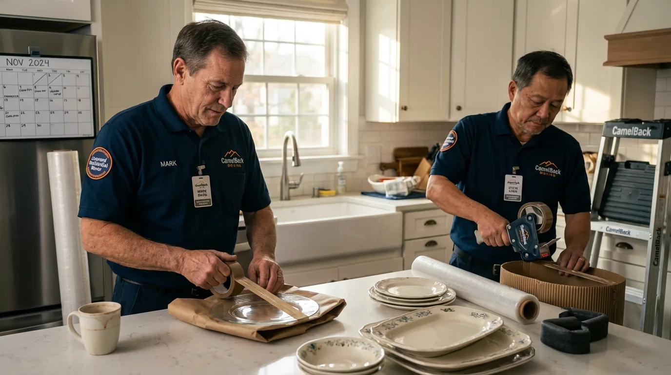 Professional crew packing kitchen dishware in Neligh, NE